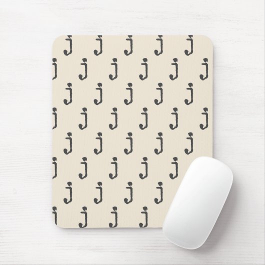 Moderne Monogramm Letter-Schreibmaschine Typografi Mousepad (Mit Mouse)