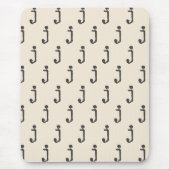 Moderne Monogramm Letter-Schreibmaschine Typografi Mousepad (Vorne)