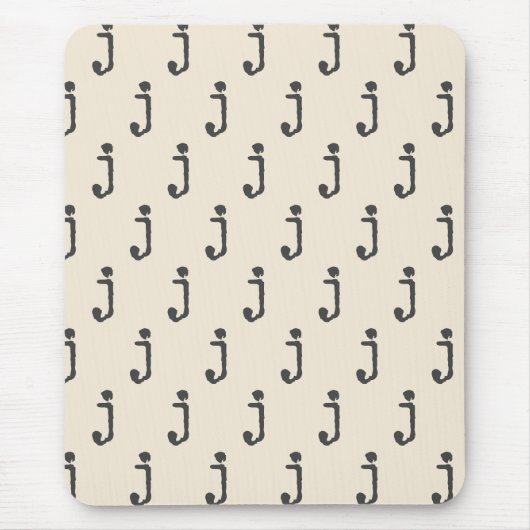 Moderne Monogramm Letter-Schreibmaschine Typografi Mousepad (Vorne)