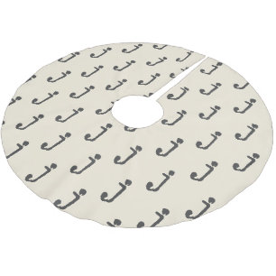 Moderne Monogramm Letter-Schreibmaschine Typografi Polyester Weihnachtsbaumdecke