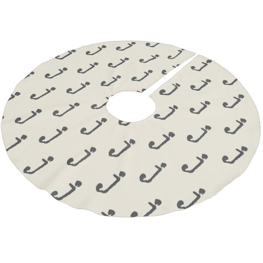 Moderne Monogramm Letter-Schreibmaschine Typografi Polyester Weihnachtsbaumdecke (Schrägansicht)