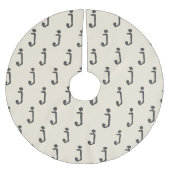 Moderne Monogramm Letter-Schreibmaschine Typografi Polyester Weihnachtsbaumdecke (Vorderseite)