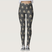 Moderne Monogramm Letter-Schrift-Typografie Grau Leggings (Vorderseite)