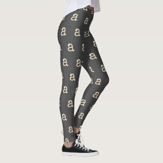 Moderne Monogramm Letter-Schrift-Typografie Grau Leggings (Rechts)