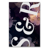 Moderne Monogramm-Lila Hochzeit im Herbst Tischnummer (Rückseite)