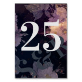 Moderne Monogramm-Lila Hochzeit im Herbst Tischnummer (Vorderseite)