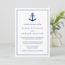 Moderne Monogramm Marine-Anker Elegante Hochzeit