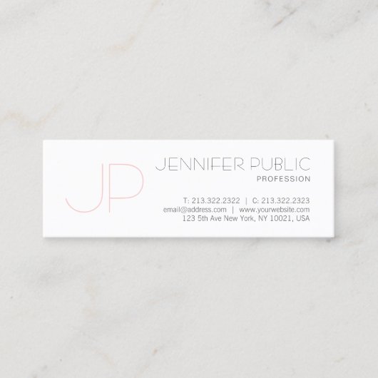 Moderne Monogramm-Minimal-Design Luxus professione Mini Visitenkarte (Vorderseite)