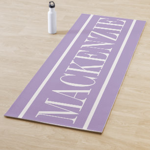 Moderne Monogramm-Minimal Lavendelweiß Yogamatte
