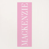 Moderne Monogramm-Minimal-Pink-Weiß Yogamatte (Rückseite)