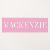 Moderne Monogramm-Minimal-Pink-Weiß Yogamatte (Vorderseite (Horizontal))