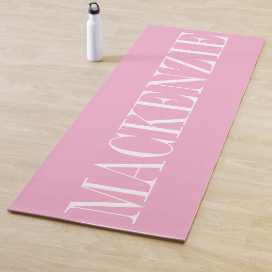 Moderne Monogramm-Minimal-Pink-Weiß Yogamatte (Beispiel)
