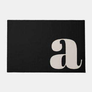 Moderne Monogramm-Minimalist-Bold-Schwarze Eingang Fußmatte