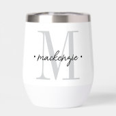 Moderne Monogramm-Minimalistik in Schwarz-Weiß (Rückseite)