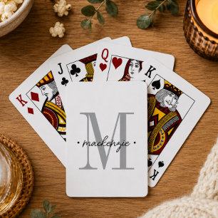 Moderne Monogramm-Minimalistik in Schwarz-Weiß Spielkarten