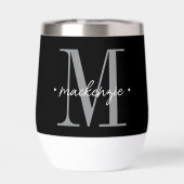 Moderne Monogramm-Minimalistik Schwarz Weiß (Rückseite)