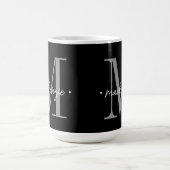 Moderne Monogramm-Minimalistik Schwarz Weiß Kaffeetasse (Mittel)
