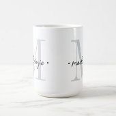 Moderne Monogramm-Minimalistik Schwarz Weiß Kaffeetasse (Mittel)