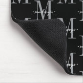 Moderne Monogramm-Minimalistik Schwarz Weiß Mousepad (Ecke)
