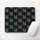 Moderne Monogramm-Minimalistik Schwarz Weiß Mousepad (Mit Mouse)