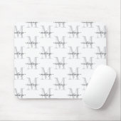Moderne Monogramm-Minimalistik Schwarz Weiß Mousepad (Mit Mouse)