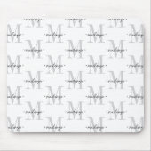 Moderne Monogramm-Minimalistik Schwarz Weiß Mousepad (Vorne)