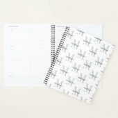 Moderne Monogramm-Minimalistik Schwarz Weiß Planer (Anzeige)