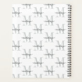 Moderne Monogramm-Minimalistik Schwarz Weiß Planer (Rückseite)