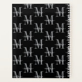 Moderne Monogramm-Minimalistik Schwarz Weiß Planer (Rückseite)
