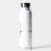 Moderne Monogramm-Minimalistik Schwarz Weiß Trinkflasche (Links)