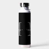 Moderne Monogramm-Minimalistik Schwarz Weiß Trinkflasche (Links)