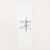 Moderne Monogramm-Minimalistik Schwarz Weiß Yogamatte (Rückseite)