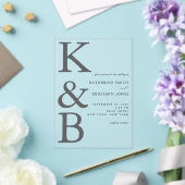 Moderne Monogramm-Minimalistische Hochzeit Acryleinladungen (In Situ (Hochzeit))