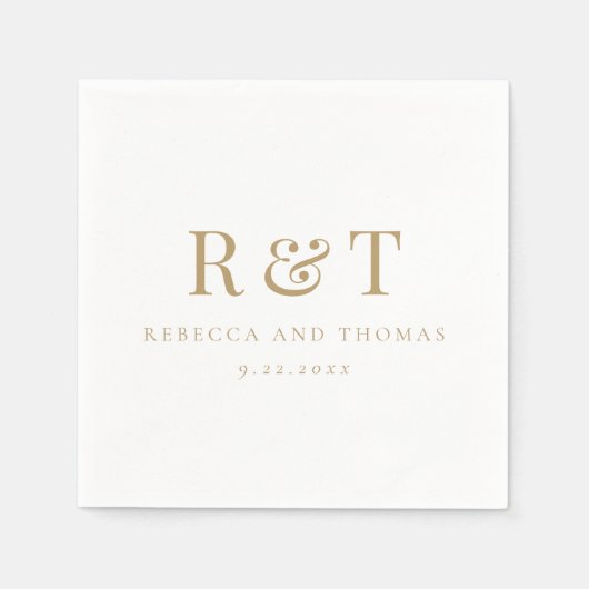 Moderne Monogramm-Minimalistische Hochzeit Serviette (Vorderseite)