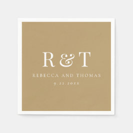 Moderne Monogramm-Minimalistische Hochzeit Serviette