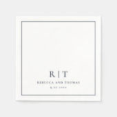 Moderne Monogramm-Minimalistische Hochzeit Serviette (Vorderseite)