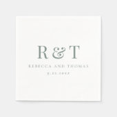 Moderne Monogramm-Minimalistische Hochzeit Serviette (Vorderseite)