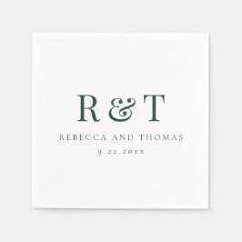 Moderne Monogramm-Minimalistische Hochzeit Serviette