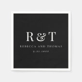 Moderne Monogramm-Minimalistische Hochzeit Serviette (Vorderseite)