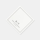 Moderne Monogramm-Minimalistische Hochzeit Serviette (Ecke)
