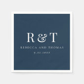 Moderne Monogramm-Minimalistische Hochzeit Serviette (Vorderseite)