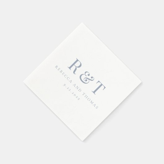 Moderne Monogramm-Minimalistische Hochzeit Serviette (Ecke)