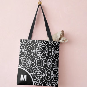 Moderne Monogramm mit geometrischem Schleifenmuste Tasche