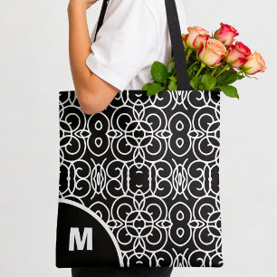 Moderne Monogramm mit geometrischem Schleifenmuste Tasche