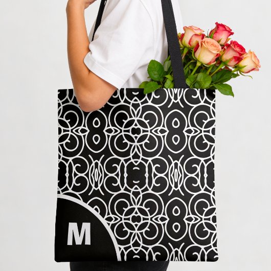 Moderne Monogramm mit geometrischem Schleifenmuste Tasche