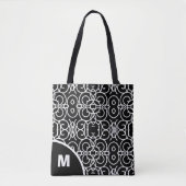 Moderne Monogramm mit geometrischem Schleifenmuste Tasche (Vorderseite)