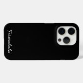 Moderne Monogramm-Moderne schwarze Schrift Name Case-Mate iPhone Hülle (Rückseite (Horizontal))