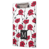 Moderne Monogramm-Mohnblumen-Muster Klemmbrett (Links)