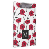 Moderne Monogramm-Mohnblumen-Muster Klemmbrett (Rechts)