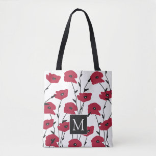 Moderne Monogramm-Mohnmuster Tasche
